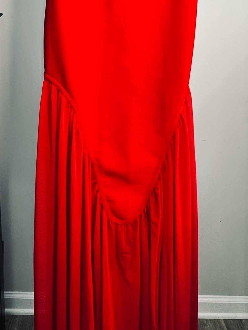 Fashion Nova Red High-Low Draped Maxi Dress